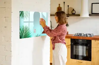 Mágneses törölhető tábla pálmalevelek mintával