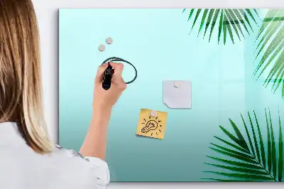 Mágneses tábla filctollal trópusi levelek mintával