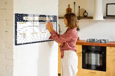 Mágneses étkezési tervező tábla filctollal csillagos mintával