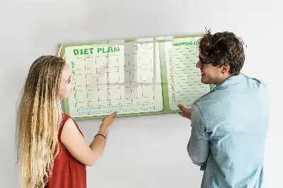 Mágneses heti menütervező tábla filctollal