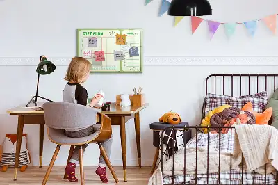 Mágneses heti menütervező tábla filctollal