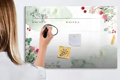 Mágneses tábla filctollal hely a receptnek