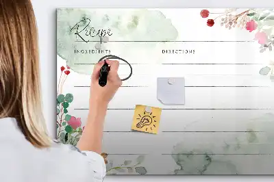 Mágneses tábla filctollal hely a receptnek