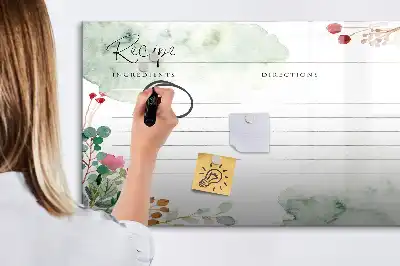 Mágneses tábla filctollal hely a receptnek