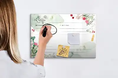 Mágneses tábla filctollal hely a receptnek