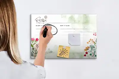 Mágneses törölhető tábla hely a receptnek