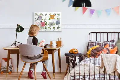 Mágneses törölhető tábla fafajták mintával