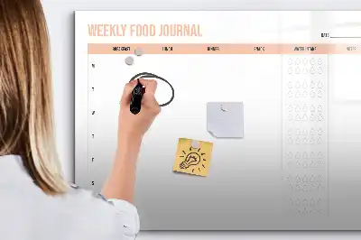 Heti étkezési tervező mágneses tábla filctollal