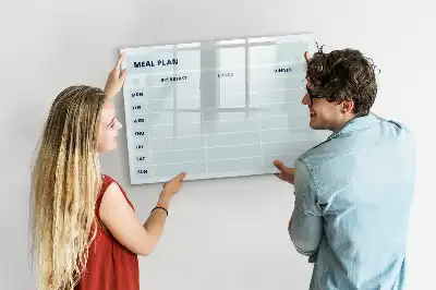 Mágneses tábla filctollal pasztell színű étkezési tervező