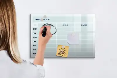 Mágneses tábla filctollal pasztell színű étkezési tervező