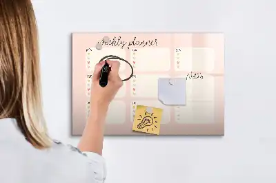 Mágneses törölhető heti tervező tábla bájos kivitelben