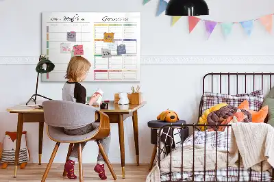 Mágneses törölhető tábla heti menü kialakítással