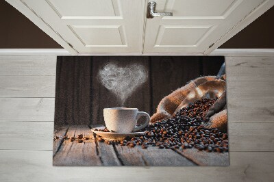 Egyedi lábtörlő Kávé szív