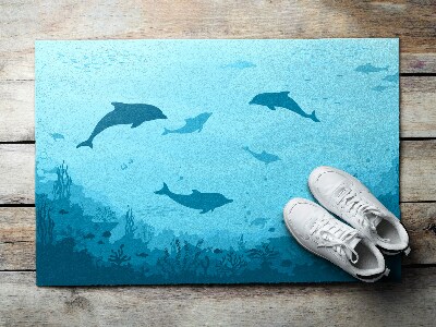 Beltéri lábtörlő szőnyeg Delfinek