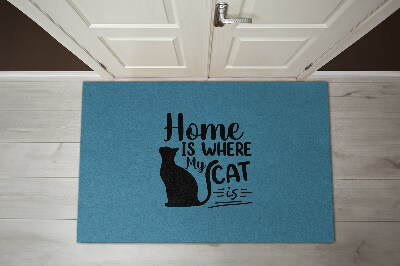 Beltéri lábtörlő szőnyeg Home is where the cat is