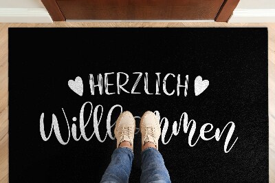 Egyedi lábtörlő Herzlich willkommen