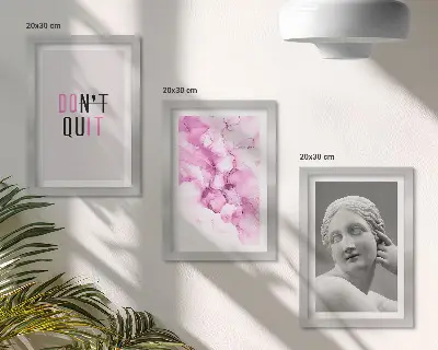 Modern keretezett képszett akvarell absztrakció inspiráló szlogennel és ősi szoborral