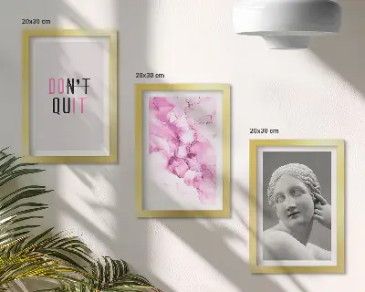 Modern keretezett képszett akvarell absztrakció inspiráló szlogennel és ősi szoborral