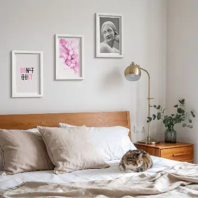 Modern keretezett képszett akvarell absztrakció inspiráló szlogennel és ősi szoborral