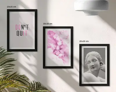 Modern keretezett képszett akvarell absztrakció inspiráló szlogennel és ősi szoborral