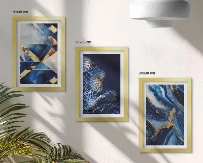 Absztrakt elegáns minták díszítésekkel keretezett triptichon