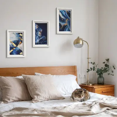 Absztrakt elegáns minták díszítésekkel keretezett triptichon