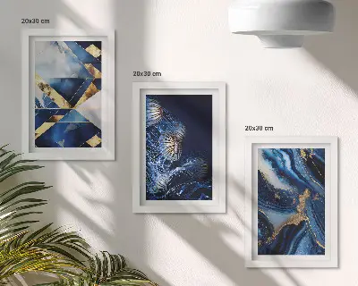 Absztrakt elegáns minták díszítésekkel keretezett triptichon