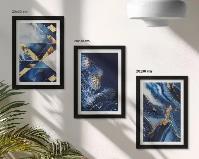 Absztrakt elegáns minták díszítésekkel keretezett triptichon