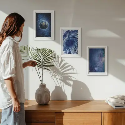 Modern keretezett képszett föld az űrben, vihar és csillaggalaxis mintával