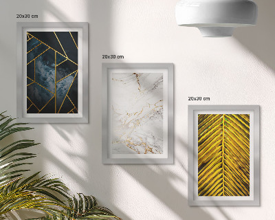 Keretezett triptichon Modern geometrikus minták és természetes növényi motívumok