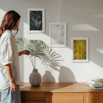 Keretezett triptichon Modern geometrikus minták és természetes növényi motívumok