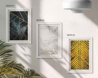 Keretezett triptichon Modern geometrikus minták és természetes növényi motívumok