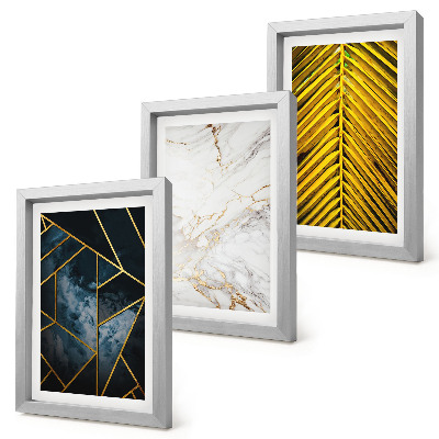 Keretezett triptichon Modern geometrikus minták és természetes növényi motívumok