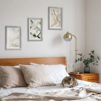 Modern keretezett képszett elegáns és divatos absztrakt márványmintákkal