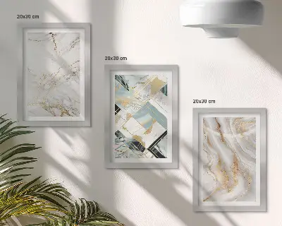 Modern keretezett képszett elegáns és divatos absztrakt márványmintákkal