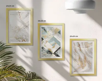 Modern keretezett képszett elegáns és divatos absztrakt márványmintákkal