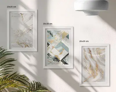 Modern keretezett képszett elegáns és divatos absztrakt márványmintákkal