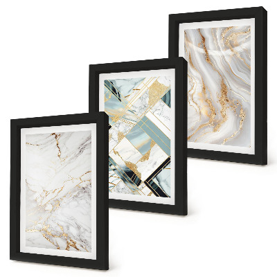 Modern keretezett kép szett Elegáns, divatos absztrakt márványminták