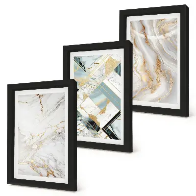 Modern keretezett képszett elegáns és divatos absztrakt márványmintákkal