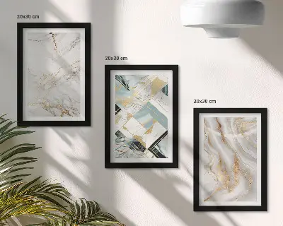 Modern keretezett képszett elegáns és divatos absztrakt márványmintákkal