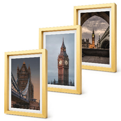 Modern keretezett kép szett London látképe a híddal és a Big Bennel