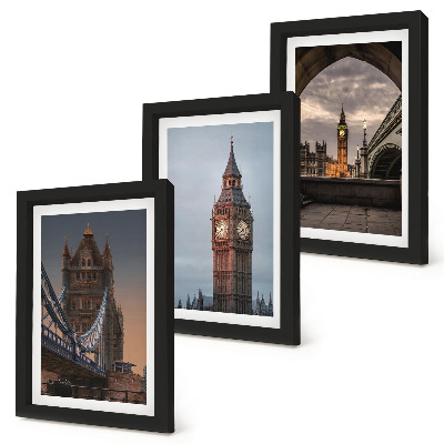 Modern keretezett kép szett London látképe a híddal és a Big Bennel