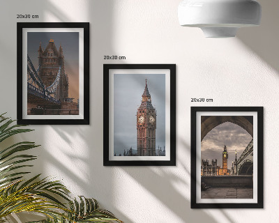 Modern keretezett kép szett London látképe a híddal és a Big Bennel