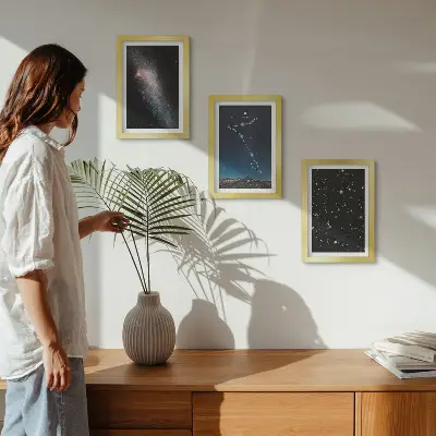 Modern keretezett képszett űrtájképek a Halak csillagképpel és galaxisokkal