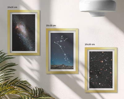 Modern keretezett kép szett Űrtájképek a Halak csillagképgel és galaxisokkal
