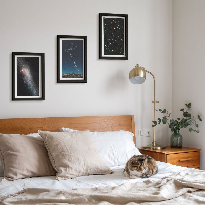 Modern keretezett kép szett Űrtájképek a Halak csillagképgel és galaxisokkal