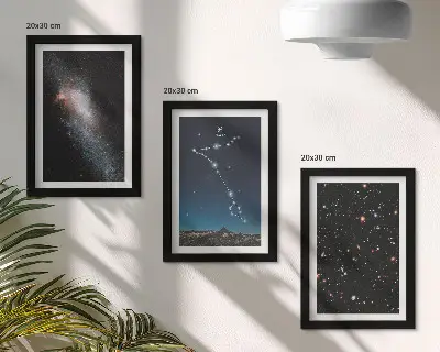 Modern keretezett képszett űrtájképek a Halak csillagképpel és galaxisokkal