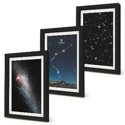 Keretezett triptichon Galaxis űr csillagjegy Vízöntő