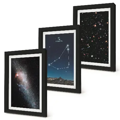 Bak csillagkép galaxis és csillagok keretezett triptichon