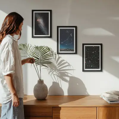 Bak csillagkép galaxis és csillagok keretezett triptichon